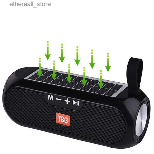 Alto-falantes de telefone celular Carregamento solar Bluetooth Speaker Coluna portátil Caixa de música estéreo sem fio Alto-falante ao ar livre Altavoces à prova d'água Q231117