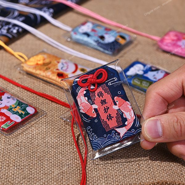 Japon Dua Omamori Fortune Beauty Güvenlik Lucky Charms Servet Çanta Guard Tılsım Kolye Anahtarı Çift Hediye Moda Jewelrykey Zincirleri Japonca