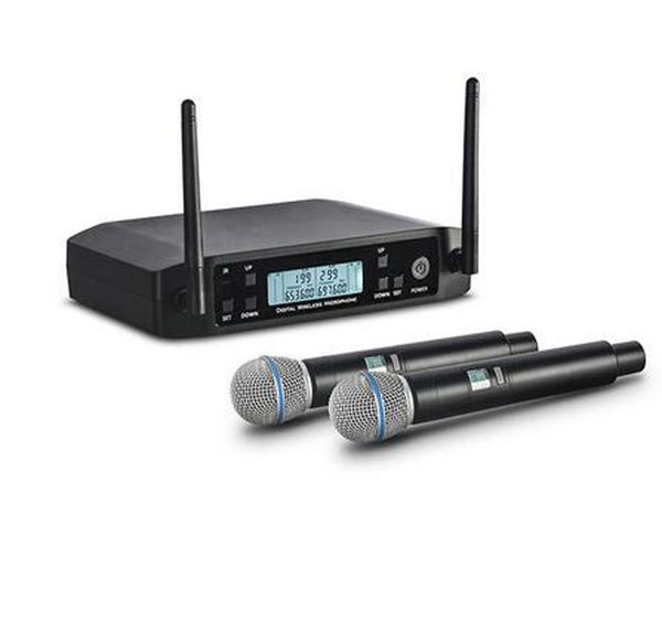 Microfone sem fio G-Mark GLXD4 Sistema Profissional UHF Mic Dinâmico Frequência Automática 80m de Festo Host Microfones de Karaokê Igreja