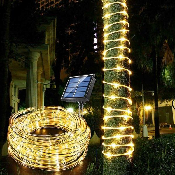 LED-Strings 300LED Solarseil-Streifen-Licht-im Freien wasserdichte feenhafte Lichterketten-Weihnachtsdekor für Garten-Rasen-Baum-Yard-Zaun-Weg P230414