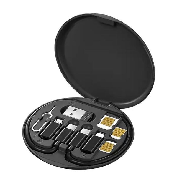 Cabo inteligente portátil multifuncional 3 em 1 Caixa Conversão 4 em 1 Kit de cabo USB para carregamento de viagem Conjunto de presente promocional