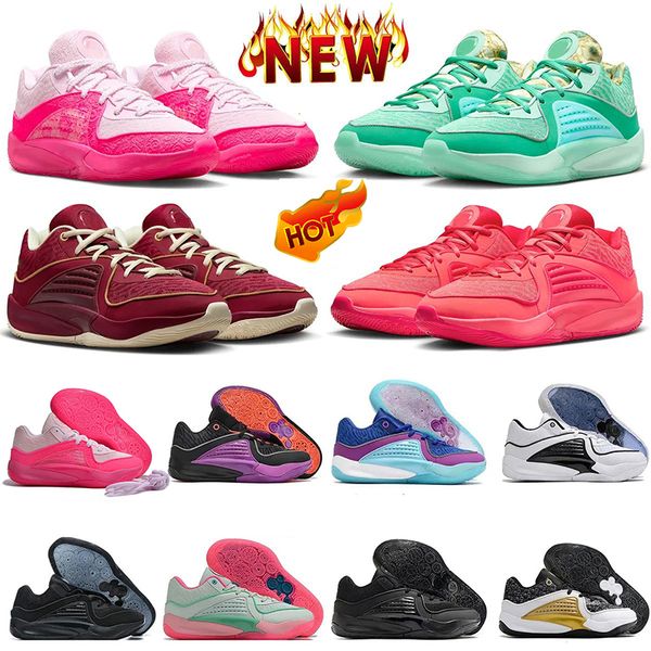 2024 Kd 16 Tia Pearl Wanda Basquetebol Sapatos Designer Sapatilhas Verde Uva Azul Berinjela Grade School Kids Mens Sports Shoe Ember Glow Preto Rosa Roxo Jogar