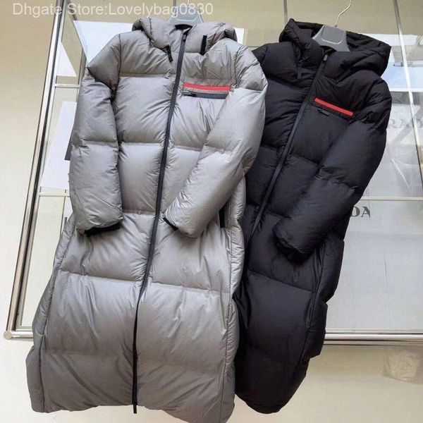 Popular novo modelo das mulheres designer para baixo parkas casa engrossado longo branco pra baixo jaqueta para mulher sobre o joelho com capuz casacos quentes