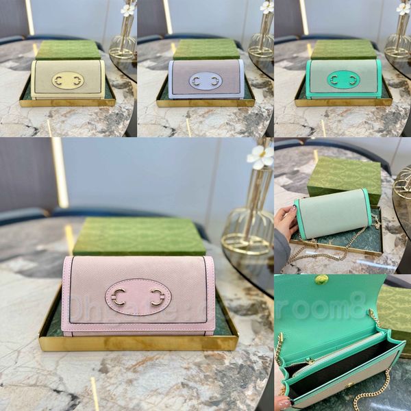 2023 Ophidia Lüks Tasarımcı Zincir Çantalar G Yeni sıcak pembe çanta Renk Klasik Mini Crossbody Çanta Debriyaj Cüzdan Kız Çanta Moda Düğme çanta