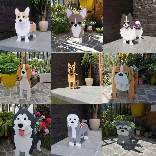 Plantenbakken Potten Corgi Pot Hond-planter Dieren Plantenbak Schattig Kat Plantenpotten Tuin Huisdier Kitten Plantenbakken Tuin Decoratie Bloempotten S/M/L YQ231117