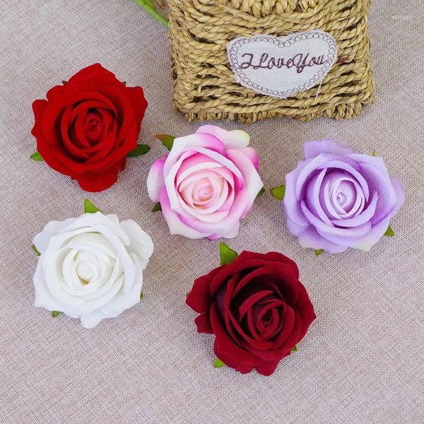 Dekorative Blumen Künstliche Blume Rosenkopf DIY Brautstrauß Blumenmuster Hochzeit Garten Haus Wand Esstisch Dekoration Zubehör