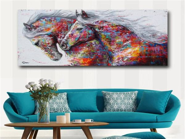 Arte de parede em tela abstrata moderna pintura a óleo de cavalo impressão em tela imagem decoração de casa presente fotos de parede para sala de estar sem moldura 22756703