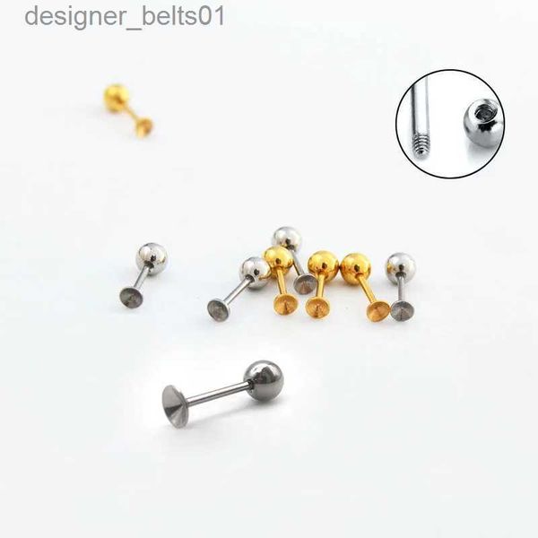 Stud 10pcs Paslanmaz çelik vida Sırt Küresel saplama tabanı Boş 2 2.5 3 3,5mm kase şekil ayarları DIY kulak studl231117