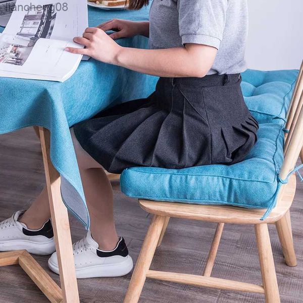 Подушка/декоративные однотонные подушки для кухонного стула, спинка стула, обивка с резинками для домашнего офиса, наружного использования