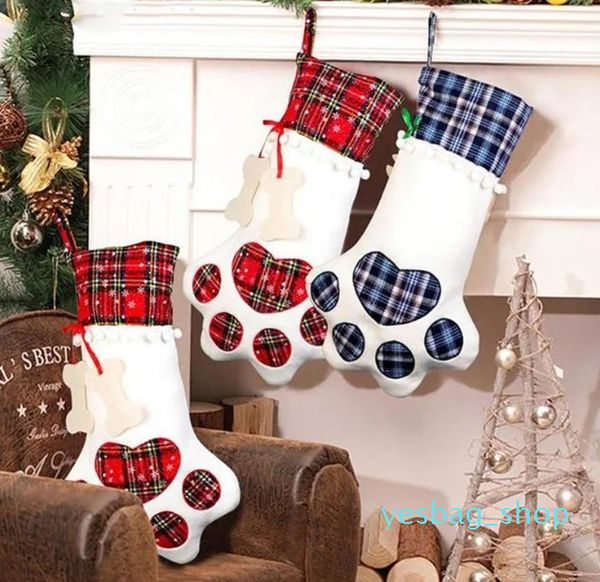 Decorazioni natalizie Calzini Calze riempitive per sacchetti regalo per bambini Casa per cani di Babbo Natale Festa per feste Presente Albero di Natale Bambini