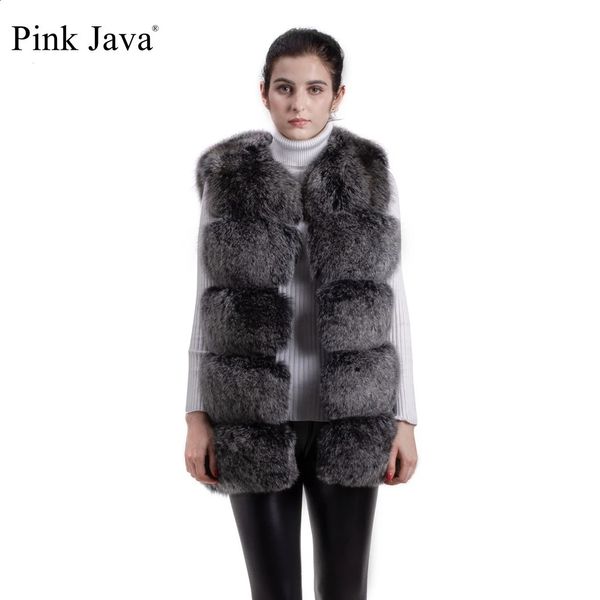 Damen Pelz Faux rosa Java 8047 Ankunft natürliche Pelzmäntel echte Weste Waschbär Frauen Mantel Winterkleidung Gilet 231116