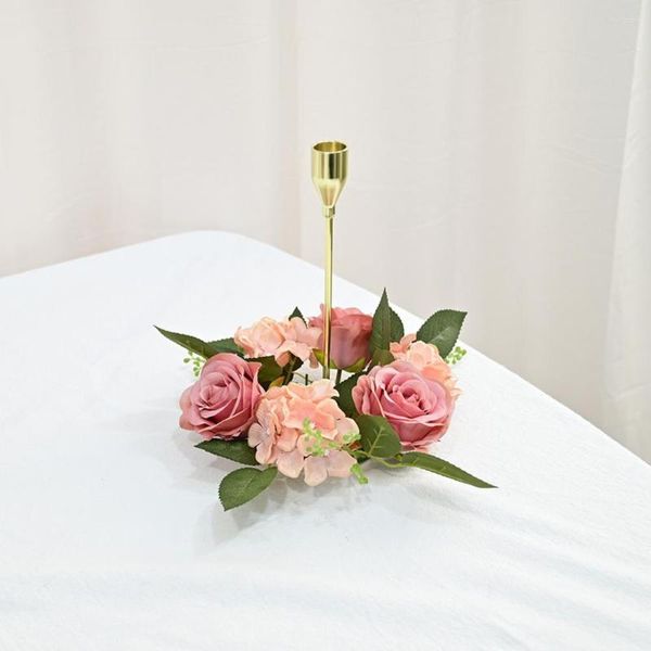 Декоративные цветы причудливые реалистичные многоцветные столы подсвечники поддельные цветочные роза Гирленда. Украшение ужина