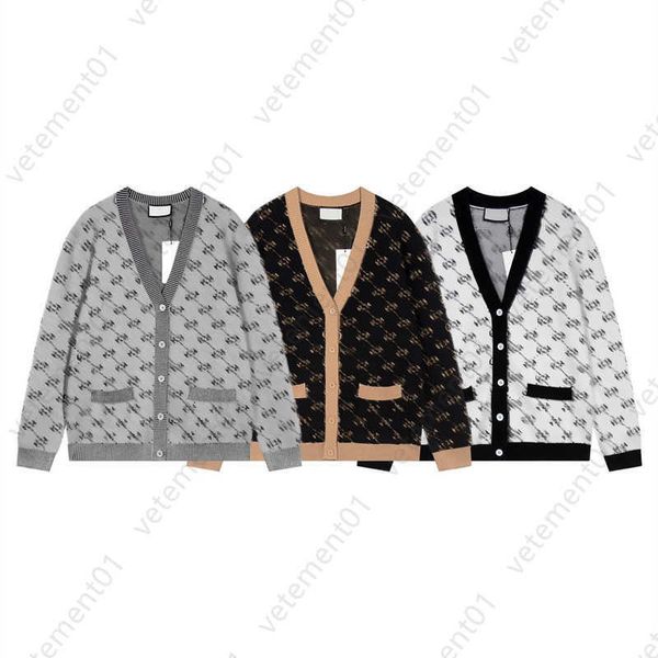 Herbst Plus Size Pullover Damen Designer Pullover Klassisch Twin Mother Print Mode Lässig Tiefer V-Ausschnitt Langarm Strickjacke Pullover Jacke Damenbekleidung