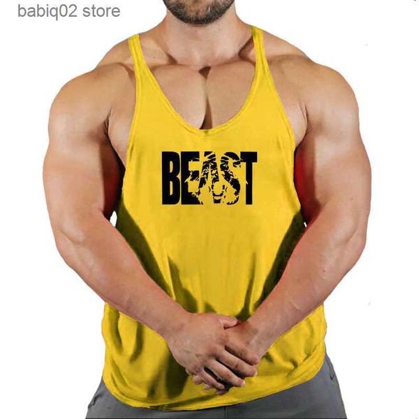 Herren Tank Tops Gym Tank Top Männer Fitness Kleidung Beast Bodybuilding Tank Tops Sommer Stringer Kleidung für Männer Ärmellose Weste Muskel Shirts T230417