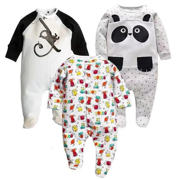 Pyjamas Baby Mädchen Schläfer Pyjamas Babys geboren Jungen Overalls 2 Teile/los Säuglingsschlafanzug Nachtwäsche 0 3 6 9 12 Monate Babykleidung 231117