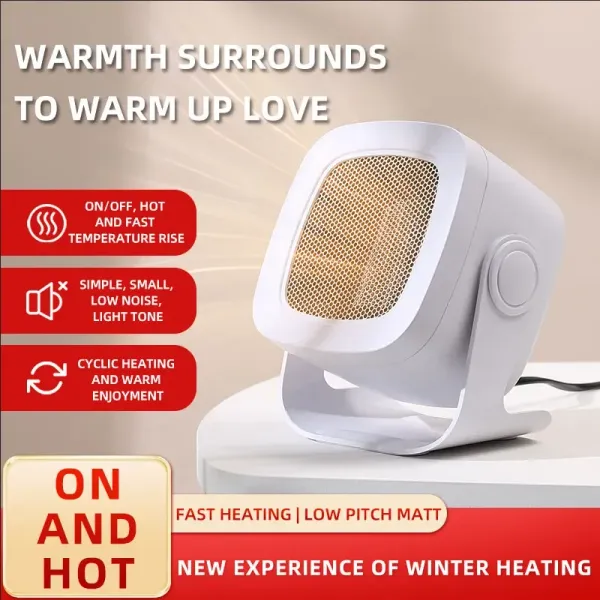 Ventilador elétrico portátil aquecedor 800w para casa destop escritório sala de estar quarto ptc cerâmica aquecimento rápido inverno ventilador de ar mais quente