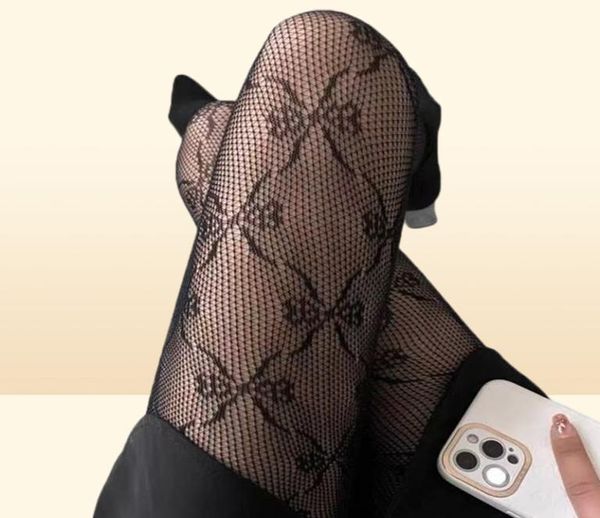 Текстильные классические дизайнерские длинные сетчатые чулки с буквами, модные тонкие колготки для сапог, платье, клубные ночные сексуальные колготки Lady2157495