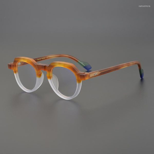 Sonnenbrillenrahmen Mode Bunte Acetat Brillengestell Frauen Handgemachte Retro Designer Optische Brillen Myopie Lesen Männer Rezept