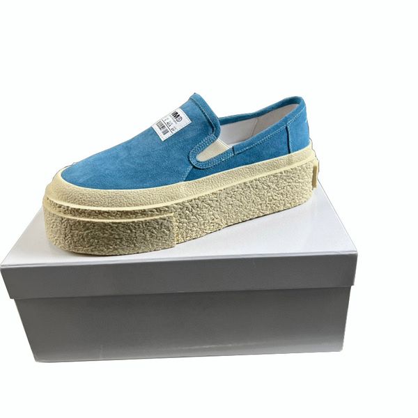 Sapatos Designer Maisons Margiela Tênis Replicando MM6 Cut Out Tênis Feminino Tênis Masculino Maison Blue Canvas Casual Scarpe Zapatos Tênis de Corrida Tamanho 35-44