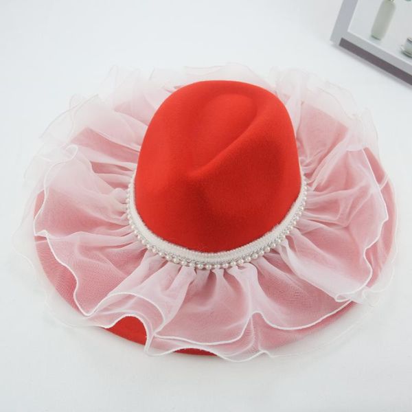 Boinas chapéus para mulheres fedoras chapéu feminino casamento malha formal fio elegante damas sólidas 2023 Sombreos feltrados de mujerberets boneretsberet