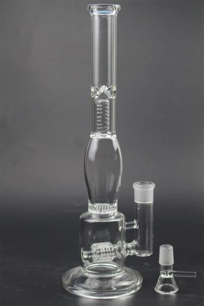 Grande Bong Tubos de Água de Vidro Matriz Tripla Perc Grosso Reciclador Bubbler Plataformas de Petróleo Polegada Dab Rig Preto Lip Base Envolvido Beaker Hookahs ZZ