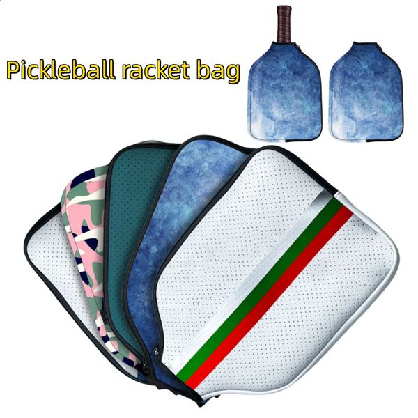 Tennistaschen, 1 Stück, Pickleball-Paddeltasche, Neopren-Pickleball-Schläger-Abdeckung, Tischtennisschläger-Aufbewahrungstasche mit Metallhaken für Männer, Frauen, Kinder, 231116