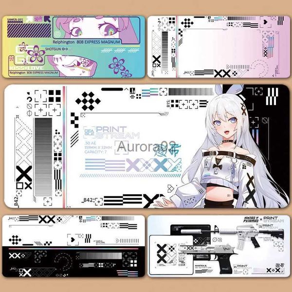 Mouse Pads Apoios de pulso XXL Grande Mousepad Teclado CS GO Imprimir Stream Design Counter Strike Gaming Mouse Pad Anime Girl Gamer Kawaii Tapete de mesa rosa YQ231117