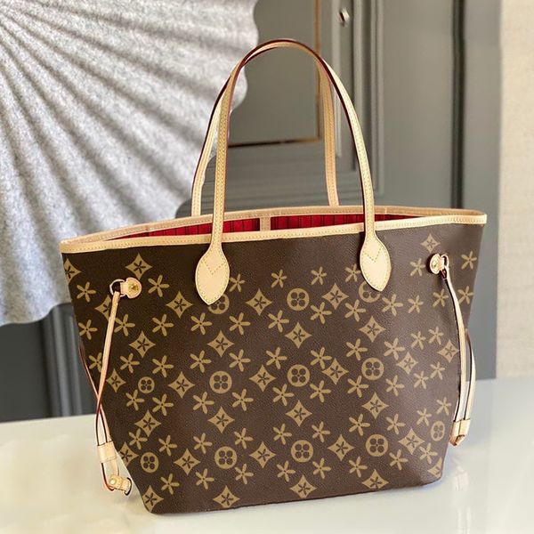 2 adet M41178 Büyük Anne Alışveriş Çantası Lüks Büyük Tote Çanta Loisis Boyun Tasarımcısı Omuz Çantası Seyahat Man Cüzdan Cüzdan Crossbody Deri Kahverengi Çiçek Debriyaj Çanta