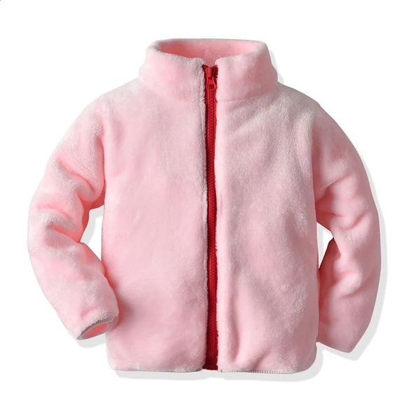 Cappotto Top e Top Abbigliamento in flanella per bambini Giacca calda per ragazzi e ragazze Moda Cartoon Manica lunga Cerniera Cappotto sportivo Abbigliamento casual da giorno 231117