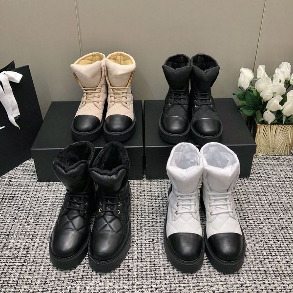 Sonbahar ve kış yeni platform ayak bileği botları serisi klasik ekose elementler moda ayak bileği botları chelsea tarzı ayakkabılar lüks tasarımcı marka fabrika shoelaces ayakkabı kutusu