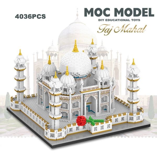 Altri giocattoli 4036PCS MOC City Mini Bricks Taj Mahal Architettura di fama mondiale Micro modello India Building Blocks Set creativi Bambini 231117