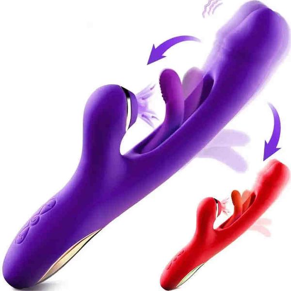 AAV 3-in-1-Kaninchenvibrator, stark saugender Klitoris-Stimulator, kraftvoller, klopfender G-Punkt-Vibrationsdildo, Massagegerät, Vibrator für Frauen