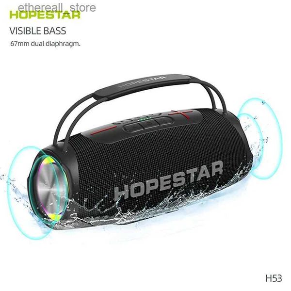 Altoparlanti per telefoni cellulari HOPESTAR H53 Altoparlante Bluetooth portatile ad alta potenza da 35 W Potente subwoofer wireless TWS Bass Sound System Batteria da 5200 mAh Boombox Q231117