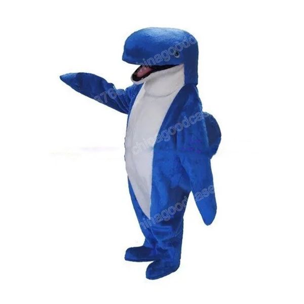 Costume da mascotte balena blu di Natale Abito da festa di Halloween di alta qualità Vestito da personaggio dei cartoni animati Vestito da carnevale Vestito unisex Puntelli pubblicitari