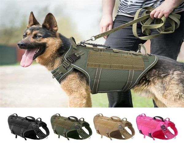 Colete tático para treinamento de cães, sem tração, arnês militar ajustável, caminhada, trabalho para médio e grande porte 2202214644281