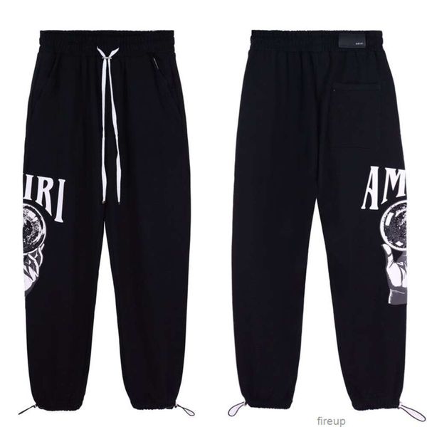 Designer Freizeithose Herrenhose Jogginghose Amires High Street Ins Trendy Br Reine Baumwolle Sporthose Herren Frühling Herbst Dünne Passform Lose Kordelzug Gebundene Füße Versa