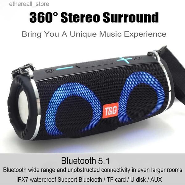 Altoparlanti per telefoni cellulari TG642 Big Power 10W Lettore MP3 colorato wireless portatile Subwoofer stereo Altoparlante radio esterno Super Bass Boombox Q231117