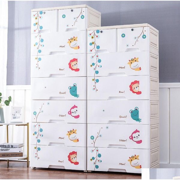 Boxen Aufbewahrung# Aufbewahrungsboxen Behälter Babys Kunststoffe Kinderspielzeug Organisatoren Ders Einfache Diy-Kleiderschränke Vierstöckige Schränke 230802 Drop Dhl18