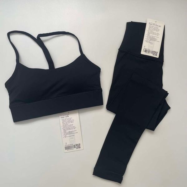 Lu allineare yoga limone 2 pezzi set women sportswear palestra top a forma di y reggs con in vita alta con abiti sportivi da allenamento ll jogger