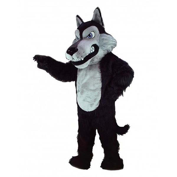 Halloween preto lobo mascote traje coelhinho da páscoa traje de pelúcia tema fantasia vestido publicidade festa de aniversário traje outfit