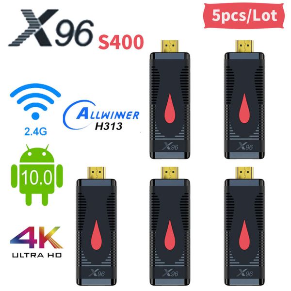 Novo 5pcs X96 S400 Smart Fire TV Stick Android 10 Allwinner H313 2.4G Wifi 2G16G 4K 60fps TV Dongle Receptor Google 3D TVBox