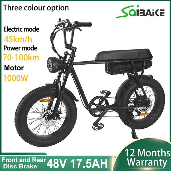 Motore del mozzo posteriore per bicicletta elettrica da 1000 W 250 W Off Road Ebike Fat Tire Super veloce bici elettrica Mountain Bike Dropship Spedizione gratuita