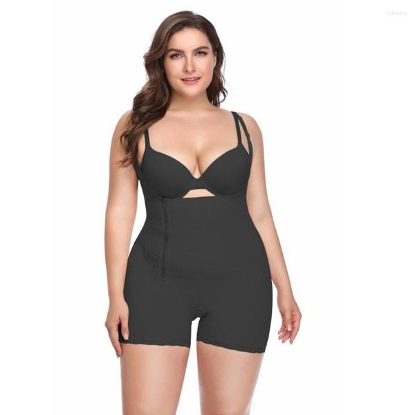 Damen Shapers Damen Full Body Shaper Open Crotch Zipper Clips Taille BuLifter Plus Size Bodysuit Shapewear Damen Abnehmen Unterwäsche