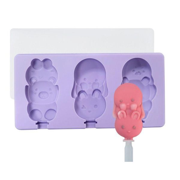 Ferramentas de sorvete de cartoon Rabbit Ice Cream Sile Mold com picolé de coelho de pimenta Cubo de cubo de queijo de queijo de cozinha Drop Drop Drop Drig DHCLF