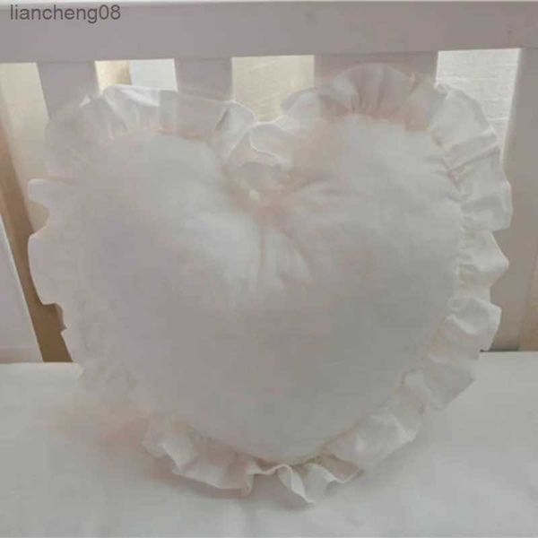 Almofada/algodão decorativo babados amor coração sofá almofada escritório encosto nap reforço viagem casamento presentes do bebê brinquedos decoração de casa
