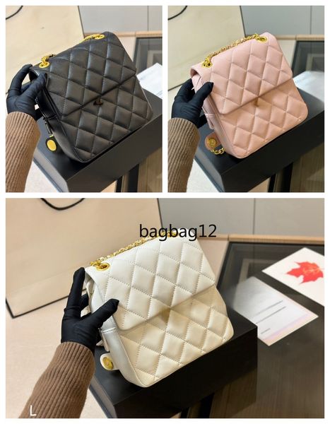 Moda estilo mochila designer feminino corrente bolsa de ombro canal mochila couro genuíno ado luxo bolsa livro clássico mini mochila