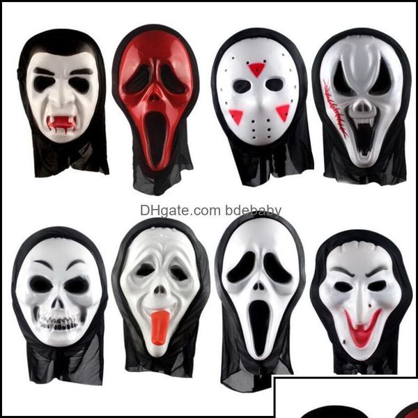Partymasken Festliche Lieferungen Hausgarten Neuheit Scary Toys Halloween Karneval Masker Ghostface Mask Horror schreien Grie für adt p Dhmua