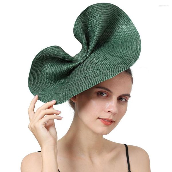 Boinas vintage Vintage Green Green Party Fascinator Acessório de cabelos Mulheres Bowknot Band da cabeça elegante Capacete de noiva elegante Cocktail Headwear