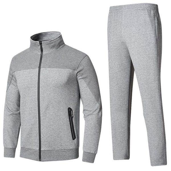 Tute da uomo Tuta da uomo Primavera Autunno Set Abbigliamento sportivo in cotone Completo da 2 pezzi Pantaloni da jogging maschile Abbigliamento da jogging Taglia asiaticaUomo