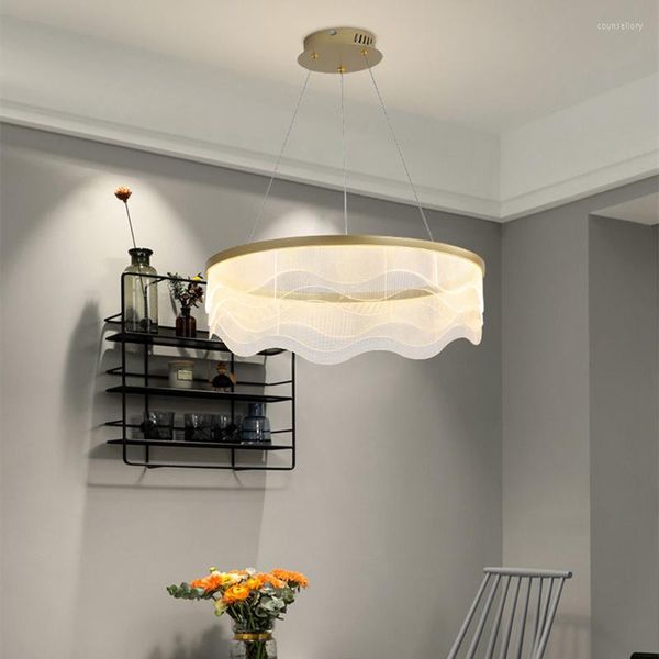 Pendelleuchten Moderne Welle Design Lampe Innen Acryl Dekoration Hängeleuchte Luxus LED Kronleuchter Für Wohnzimmer Esszimmer Schlafzimmer